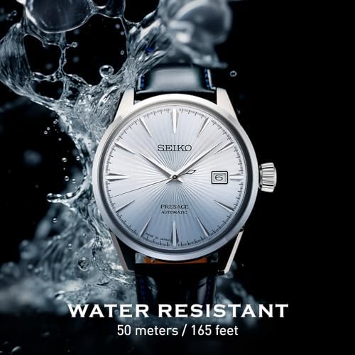 SEIKO Presage Cocktail Time Automatic Watch for Men | Patterned & Gradated Dial, Golden Numerals and Date Calendar, 50m Water-Resistant, 41-Hour Power Reserve
