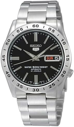 Seiko Men's Analogue Automatic Watch with Stainless Steel Bracelet – SNKE01K1, Black/Silver, Bracelet