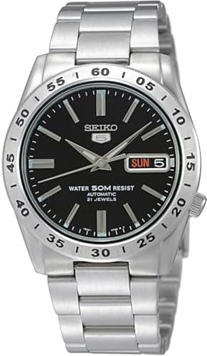 Seiko Men's Analogue Automatic Watch with Stainless Steel Bracelet – SNKE01K1, Black/Silver, Bracelet
