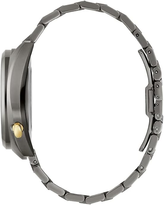Bulova 98A294 Gold-Tone Skeleton Dial Gunmetal Grey Bracelet Mens Automatic Watch