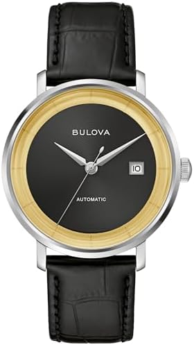 Bulova Frank Sinatra Rat Pack Automatic Limited Edition Black Dial Leather Strap Watch 40mm - 96B406
