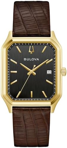Bulova Tony Bennett We are All Here Black Dial Brown Leather Strap Watch 32mm - 97B235