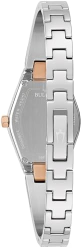 Bulova Modern Gemini Diamond Black Dial and Two-Tone Bangle Watch 22.5mm - 98P216