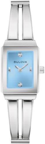 Bulova Ladies' 2 Hand Diamond Quadra 18.5mm Stainless Steel 96P271