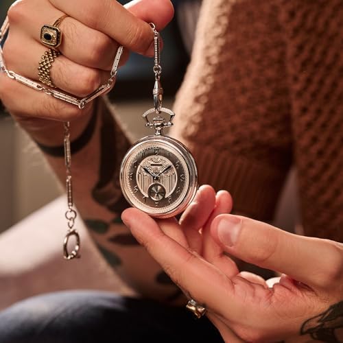 Bulova Archive Series Limited-Edition Silver-Tone Dial Stainless Steel Chain Pocket Watch 45mm - 96A325