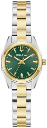 Bulova Surveyor Green Dial Two-Tone Bracelet Watch 22.7mm - 98L329