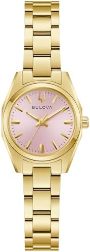 Bulova Surveyor Pink Dial Gold-Tone Stainless Steel Watch 23mm - 97L187