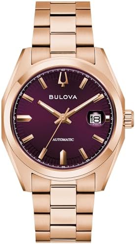 Bulova Surveyor Automatic Purple Dial Rose Gold-Tone Watch 39mm - 97B234