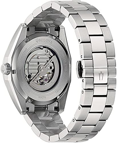 Bulova Men's Digital Automatic Watch with Stainless Steel Strap 96A274, Silver White, Classic-Minimalist