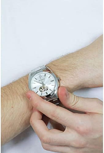 Bulova Men's Digital Automatic Watch with Stainless Steel Strap 96A274, Silver White, Classic-Minimalist