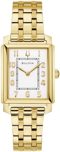 Bulova Sutton White Dial Gold-Tone Bracelet Watch 25mm - 97L186