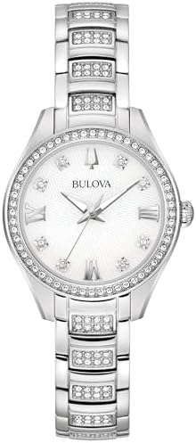 Bulova Crystal Mother-of-Pearl Dial and Stainless Steel Bracelet Watch | 28.5mm | 96L311