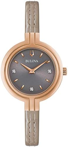 Bulova RhapsodyQuartz Ladies Watch, Stainless Steel with Taupe Leather StrapDiam...