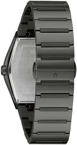 Bulova Men's Modern Gemini Diamond 3 Hand Black Stainless Steel Watch,Black Dial,Edge to Edge Crystal Model: 98D177