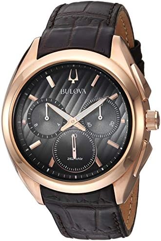 Bulova Curv Collection Men's Leather Strap Watch