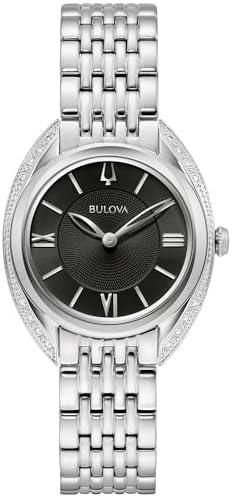 Bulova Ladies' Classic Diamond 2-Hand Quartz Stainless Steel Watch, 16 Diamonds, Sapphire Crystal