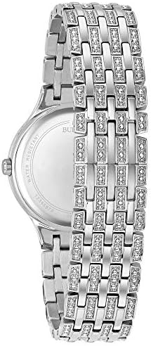 Bulova Crystal Quartz Ladies Watch, Stainless Steel , Silver-Tone (Model: 96L273)
