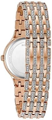 Bulova Ladies' Crystal Phantom Rose Gold Tone Stainless Steel 2-Hand Quartz Watch, 440 Crystals and Pave Dial Style: 98L235