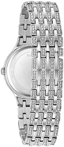 Bulova Ladies' Crystal Phantom Stainless Steel 2-Hand Quartz Watch, 440 Crystals and Pave Dial Style: 96L243