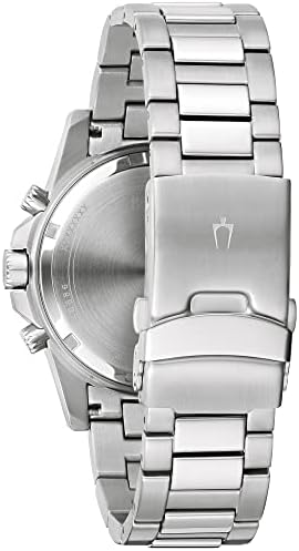 Bulova Men’s Marine Star 6-Hand Quartz Chronograph Stainless Steel Watch, Blue Dial, Tachymeter, 100M Water Resistant Style: 96B174