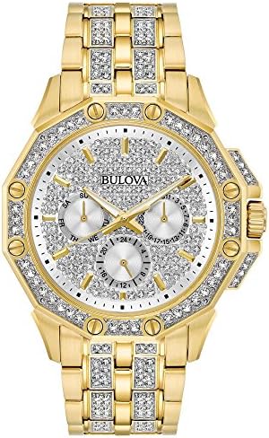 Bulova Men's Crystal Octava Chronograph Quartz Watch, Pave Crystal Dial