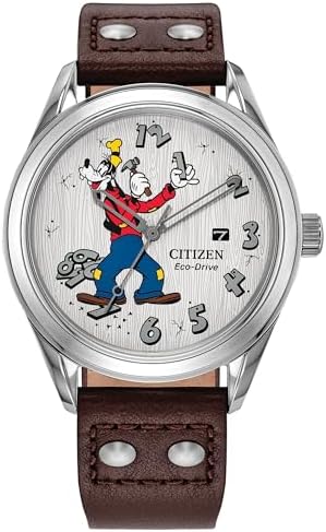 CITIZEN Men's Eco-Drive Mickey's Friends, 40.2mm Silver-Tone Stainless Steel Cas...
