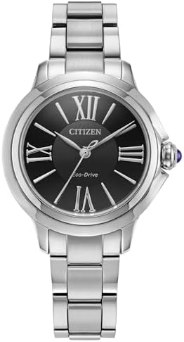 Citizen Eco-Drive L Ceci Black Dial Stainless Steel Bracelet Watch 32mm - EM1160-58E