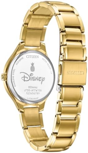 CITIZEN Ladies Eco-Drive Disney Stitch: 29mm Gold-Tone Case (FE2108-59W)