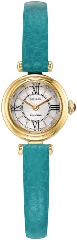 CITIZEN Ladies Eco-Drive Fio: 18mm Gold-Tone Case & Teal Strap (EG7086-06A)