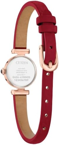 CITIZEN Ladies Eco-Drive Fio: 18mm Gold-Tone Case & Red Strap (EG7087-03A)