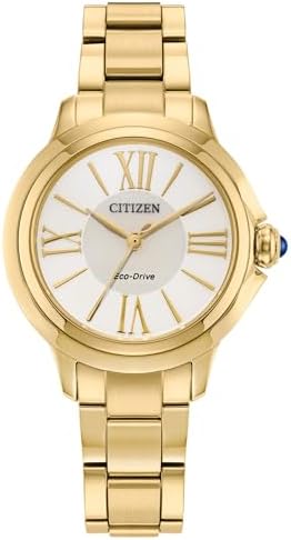 CITIZEN Eco-Drive L Ceci White Dial Gold-Tone Bracelet Watch 32mm - EM1162-52A