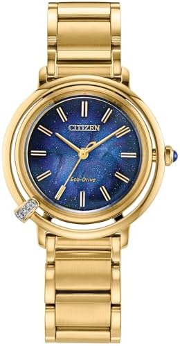 CITIZEN Eco-Drive L Arcly Diamond Blue Dial Gold-Tone Limited Edition Watch 31mm - EM1099-57L