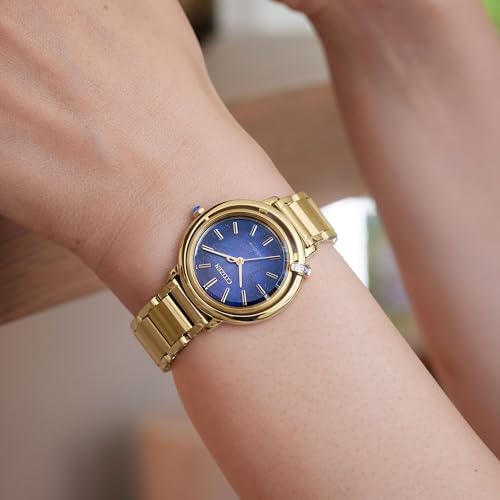 CITIZEN Eco-Drive L Arcly Diamond Blue Dial Gold-Tone Limited Edition Watch 31mm - EM1099-57L