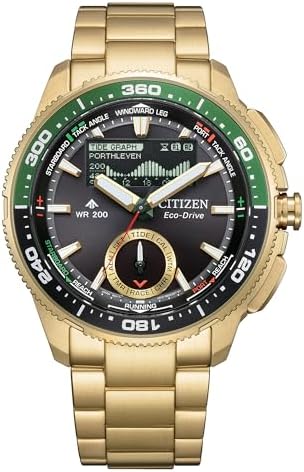 CITIZEN Men's Eco-Drive WaveTracker: 42mm Light Gold-Tone Stainless Steel Case w...