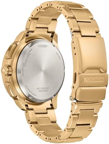 CITIZEN Men's Eco-Drive WaveTracker: 42mm Light Gold-Tone Stainless Steel Case with a Black Sunray Dial & MIP LCD Display (Style: JV3002-51E)