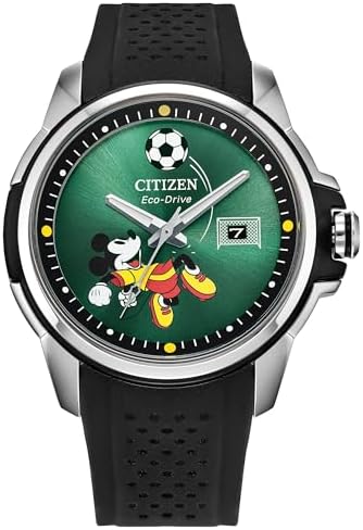 CITIZEN Men's Eco-Drive Mickey Mouse, 44mm Silver-Tone Stainless Steel Case with...