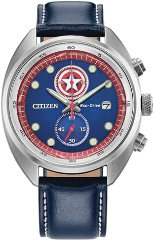 CITIZEN Mens Eco-Drive Captain America 85th Anniversary Chronograph & Collectors...