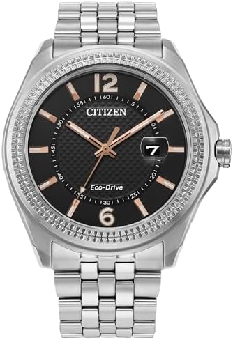 Citizen Men's Eco-Drive Dress Classic Corso Watch, Stainless-Steel Bracelet and Case, Black Dial (Model: AW1740-54H)
