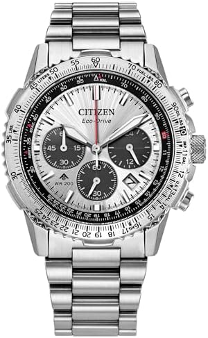 CITIZEN Eco-Drive Promaster Navihawk Silver-Tone Dial Stainless Steel Bracelet Watch 40mm - CA4660-61A