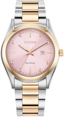 CITIZEN Eco-Drive Sport Luxury Diamond Pink Dial Two-Tone Watch 33mm - EW2706-58X