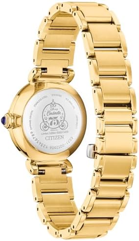 Citizen Women's Eco-Drive Cinderella 75th Anniversary Boxed Set, Blue Sunray Dial, Gold-Tone Stainless Steel Bracelet Watch (Model:EM1068-69W)