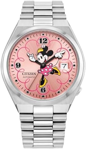 Citizen Unisex Automatic Tsuyosa Minnie Mouse, Pink Sunray Dial, Stainless Steel...