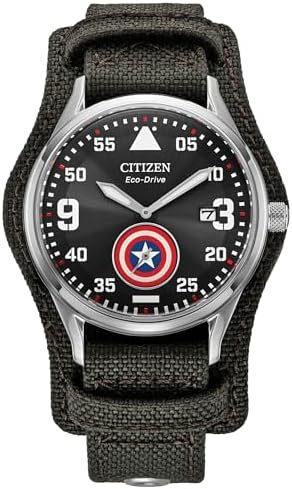 Citizen Men's Eco-Drive Marvel, Captain America Dark Gray Stainless Steel Nylon ...