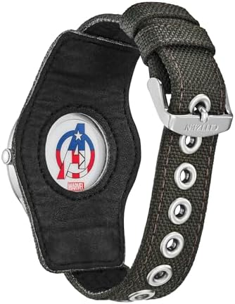 Citizen Men's Eco-Drive Marvel, Captain America Dark Gray Stainless Steel Nylon Strap Watch (BV1140-00W)
