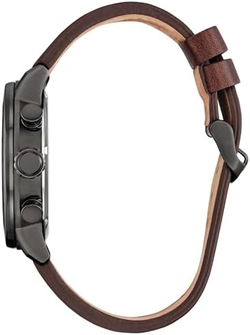 CITIZEN Men's Eco-Drive Mandalorian Chronograph, 44mm Two-Tone Ion-Plated Stainless Steel Case with a Brown Leather Strap & Gray Dial (Style: CA0857-09W)