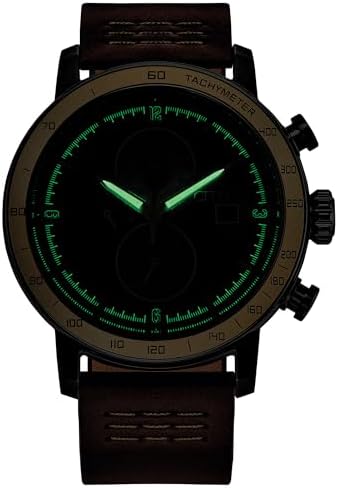 CITIZEN Men's Eco-Drive Mandalorian Chronograph, 44mm Two-Tone Ion-Plated Stainless Steel Case with a Brown Leather Strap & Gray Dial (Style: CA0857-09W)