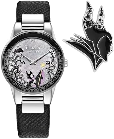 Citizen Women's Eco Drive Maleficent's Charm Box Set, Disney Villains, Stainless...