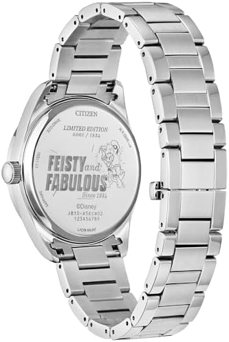Citizen Men's Eco Drive Disney Feisty Donald Duck 90th Anniversary Limited Edition Watch and Pin Boxed Set, Silver Stainless Steel Watch, 3 Hand (Model:AW1691-66W)