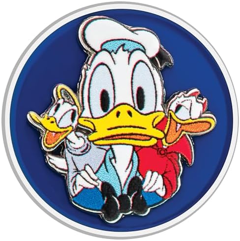 Citizen Men's Eco Drive Disney Feisty Donald Duck 90th Anniversary Limited Edition Watch and Pin Boxed Set, Silver Stainless Steel Watch, 3 Hand (Model:AW1691-66W)