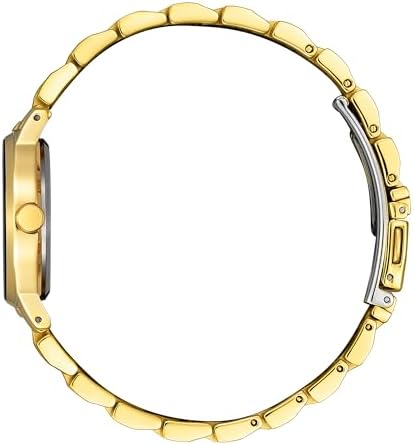 Citizen Ladies Eco-Drive Axiom Moden Eco, Gold-Tone Stainless Steel Bracelet Watch, Black Dial (Model: EM0737-58E)